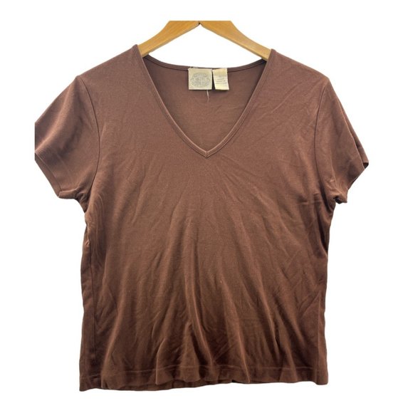 Pusser's Tops - Pusser's West Indies Womens T-Shirt Brown Heathered V Neck Silk Blend L